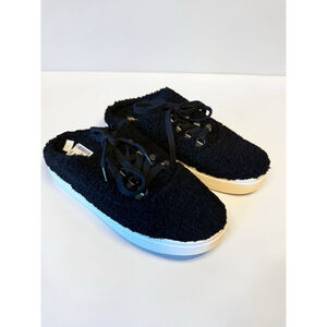 Lucky Brand Tolini Women's Faux Fur Slip On Mule Sneakers Black Size 8.5 Display